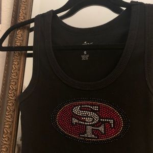 49er bedazzled black tank top